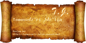 Temesvári Júlia névjegykártya