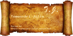 Temesvári Júlia névjegykártya